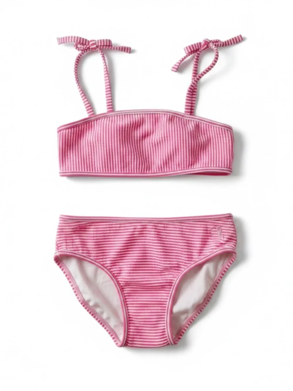 Vineyard Vines Girls Pink Seersucker Stripe Bikini 2-Piece Size 7 Sample (NWOT)